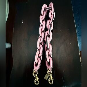 Coach Leather Covered Short Chain Strap